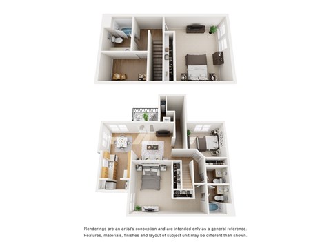 Floor plan for 3 beds, 2 baths, 1428 sqft